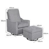 Temple &amp; Webster 2 Piece Sweep Swivel Rocking Armchair &amp; Ottoman Set