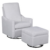 Temple &amp; Webster 2 Piece Sweep Swivel Rocking Armchair &amp; Ottoman Set