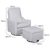 Temple &amp; Webster 2 Piece Sweep Swivel Rocking Armchair &amp; Ottoman Set