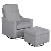 Temple &amp; Webster 2 Piece Sweep Swivel Rocking Armchair &amp; Ottoman Set