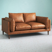 Temple &amp; Webster Terry Premium Genuine Leather Sofa