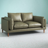 Temple &amp; Webster Terry 2 Seater Genuine Leather Sofa