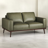 Temple &amp; Webster Landis 2 Seater Genuine Leather Sofa
