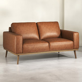 Temple &amp; Webster Landis 2 Seater Genuine Leather Sofa