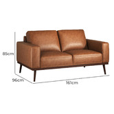 Temple &amp; Webster Landis 2 Seater Genuine Leather Sofa