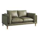 Temple &amp; Webster Terry 2 Seater Genuine Leather Sofa