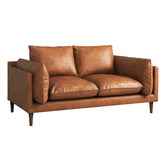 Temple &amp; Webster Terry Premium Genuine Leather Sofa