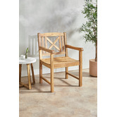 Temple &amp; Webster Natural Santa Cruz Acacia Wood Outdoor Armchair