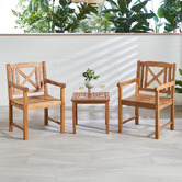Temple &amp; Webster 2 Seater Natural Santa Cruz Outdoor Bistro Set