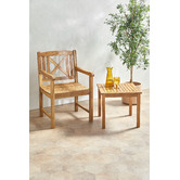 Temple &amp; Webster Natural Santa Cruz Acacia Wood Outdoor Armchair