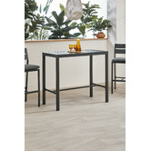 Temple &amp; Webster Charcoal Kos Rectangular Aluminium Outdoor Bar Table