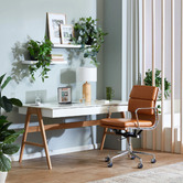 Temple &amp; Webster Torsby Office Desk &amp; Eames Premium Replica Chair Set