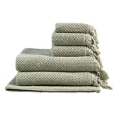 Temple &amp; Webster 6 Piece Hand-Knotted Cotton Towel Set