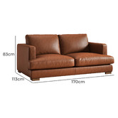 Temple &amp; Webster Haven 2 Seater Genuine Leather Sofa