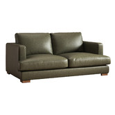 Temple &amp; Webster Haven 2 Seater Genuine Leather Sofa