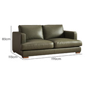 Temple &amp; Webster Haven 2 Seater Genuine Leather Sofa