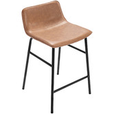 Temple &amp; Webster 64.5cm Tan Ted Faux Leather Barstools