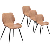 Temple &amp; Webster Tan Soren Faux Leather Dining Chairs