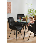 Temple &amp; Webster Black Krystoffer Velvet Swivel Dining Chairs