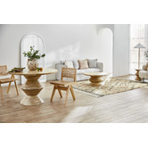 Temple &amp; Webster 120cm Axis Round Solid Mango Wood Dining Table
