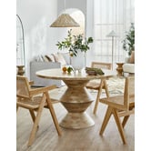 Temple &amp; Webster 120cm Axis Round Solid Mango Wood Dining Table