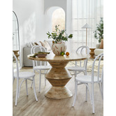 Temple &amp; Webster 120cm Axis Round Solid Mango Wood Dining Table