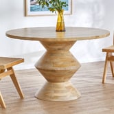 Temple &amp; Webster 120cm Axis Round Solid Mango Wood Dining Table