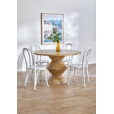 Temple &amp; Webster 120cm Axis Round Solid Mango Wood Dining Table