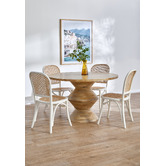 Temple &amp; Webster 120cm Axis Round Solid Mango Wood Dining Table
