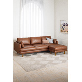 Temple & Webster Tan Bungalow Premium 3 Seater Sofa & Ottoman Set