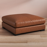 Temple &amp; Webster Haven Genuine Leather Ottoman