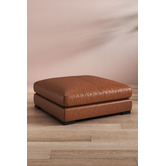 Temple &amp; Webster Haven Genuine Leather Ottoman