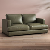 Temple &amp; Webster Haven 2 Seater Genuine Leather Sofa