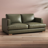 Temple &amp; Webster Haven 2 Seater Genuine Leather Sofa