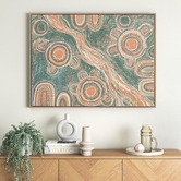 Temple &amp; Webster Marrambidya Bila Turquoise Printed Wall Art