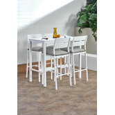 Temple &amp; Webster 74cm White Kos Aluminium Outdoor Slatted Barstools