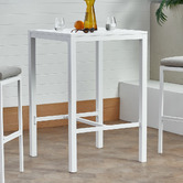 Temple &amp; Webster White Kos Square Aluminium Outdoor Bar Table