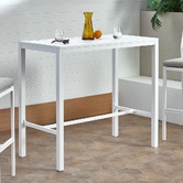 Temple &amp; Webster White Kos Rectangular Aluminium Outdoor Bar Table