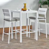 Temple &amp; Webster White Kos Square Aluminium Outdoor Bar Table