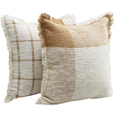 Temple &amp; Webster Reese Hand-Loomed Cotton Slub Cushion