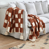 Temple &amp; Webster Checkerboard Darcy Cotton Single Throw