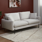 Temple &amp; Webster Natural Georgie 3 Seater Upholstered Sofa
