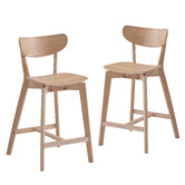Temple &amp; Webster 65cm Larsen Rubberwood Barstools
