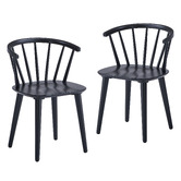 Temple &amp; Webster Aurora Spindle Solid Rubberwood Dining Chairs