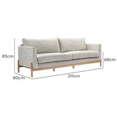 Temple &amp; Webster Kirra 3 Seater Upholstered Sofa