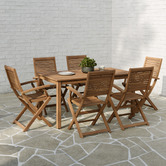 Temple &amp; Webster 6 Seater Natural Lanai Wood Outdoor Dining Set