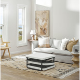 Temple &amp; Webster Rubix Convertible Ottoman Sofa Bed with Slipcover