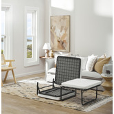 Temple &amp; Webster Rubix Convertible Ottoman Sofa Bed with Slipcover