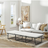 Temple &amp; Webster Rubix Convertible Ottoman Sofa Bed with Slipcover