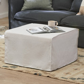 Temple &amp; Webster Rubix Convertible Ottoman Sofa Bed with Slipcover